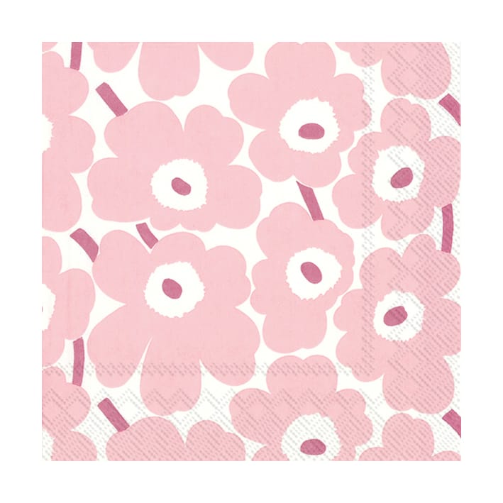 Mini Unikko χαρτοπετσέτες 20-pack, Light Rose Marimekko