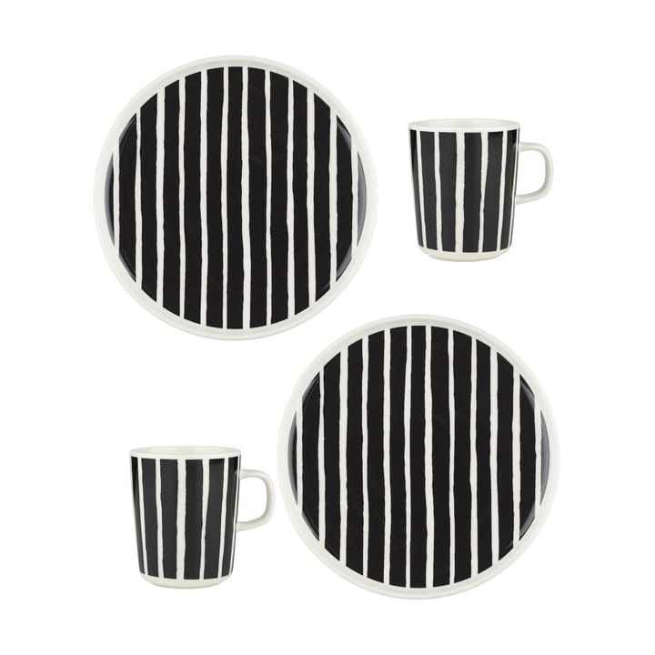 Oiva Piccolo σετ πρωινού 4 τεμαχίων - White-black - Marimekko