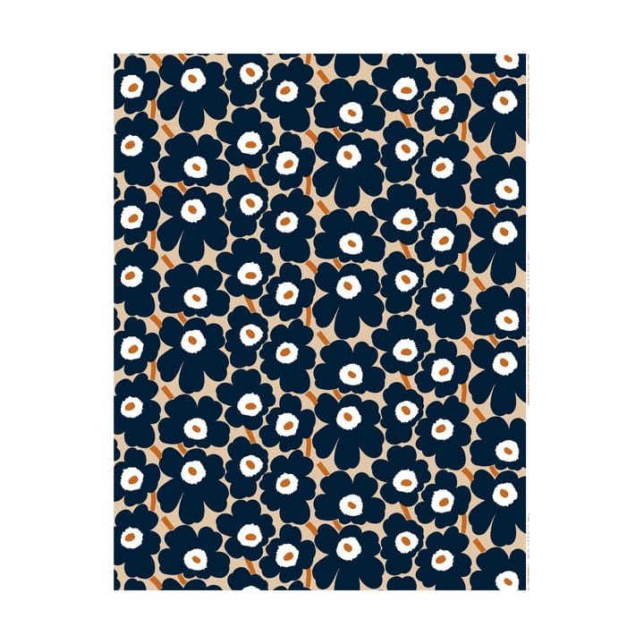 Pieni Unikko ύφασμα βαμβακερό - Light brown-coal-tile - Marimekko