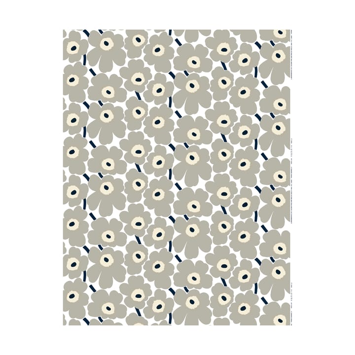 Pieni Unikko ύφασμα βαμβακερό - White-grey-sand-dark blue - Marimekko