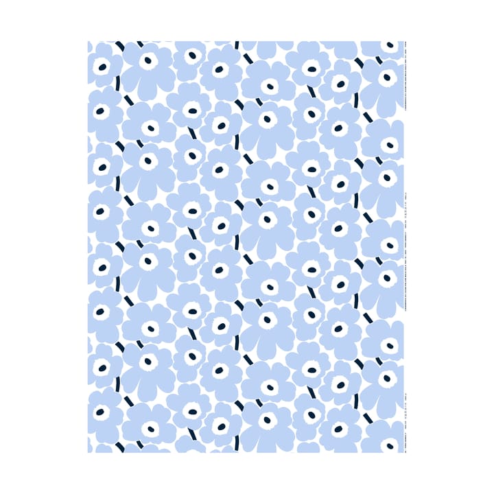 Pieni Unikko ύφασμα βαμβακερό - White-light blue-dark blue - Marimekko