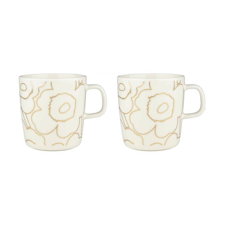 Piirto Unikko κούπα 4 dl, σετ 2 τεμαχίων - White-gold - Marimekko