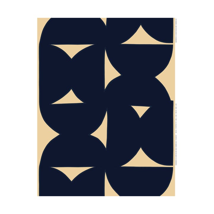 Βαμβακερό ύφασμα Pitkospuut - Sand-dark navy - Marimekko