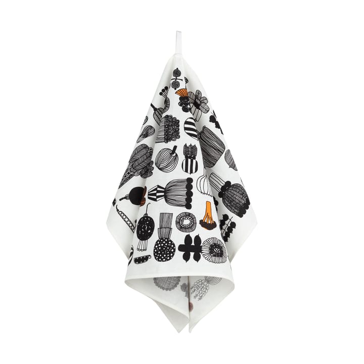 Puutarhurin parhaat πετσέτα κουζίνας 47x70 εκ., White-black-orange Marimekko