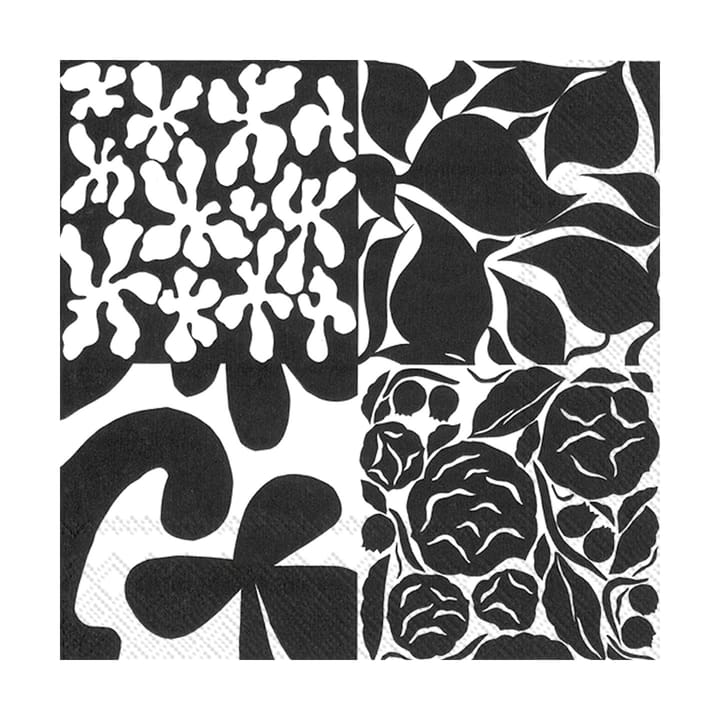 Χαρτοπετσέτες Ruudut 33x33 cm 20 τεμάχια, Μαύρο Marimekko