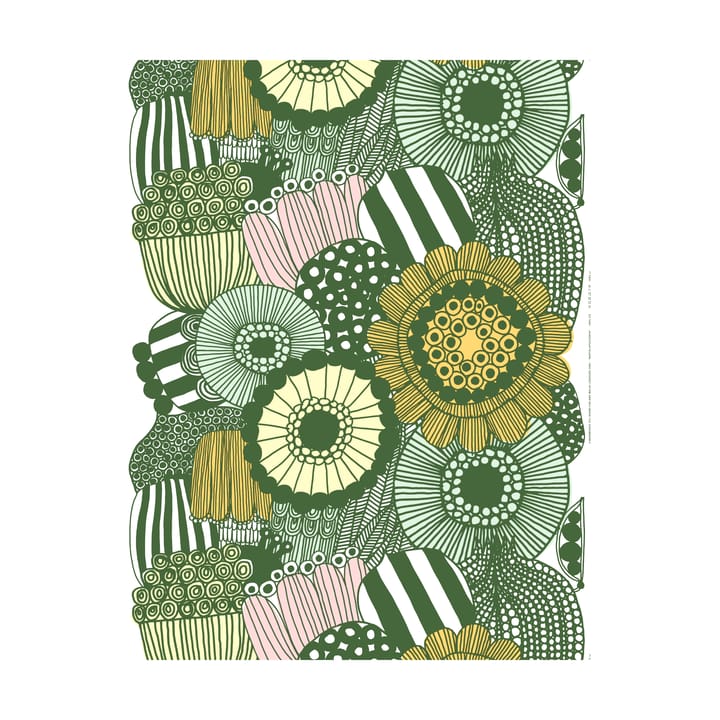 Καλύμμα τραπεζιού Siirtolapuutarha, White-green-light yellow-orange Marimekko