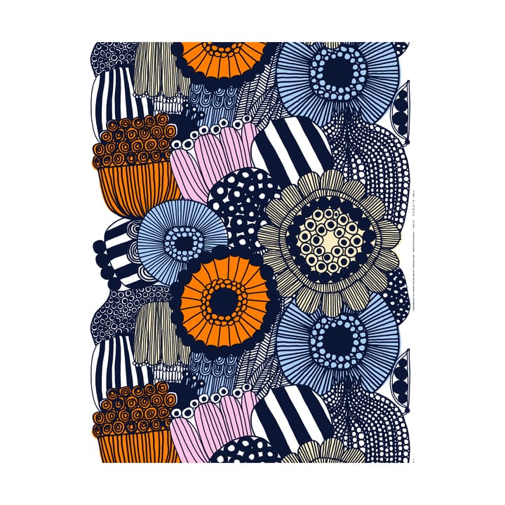 Siirtolapuutarha ύφασμα - White-yellow-orange-light blue - Marimekko