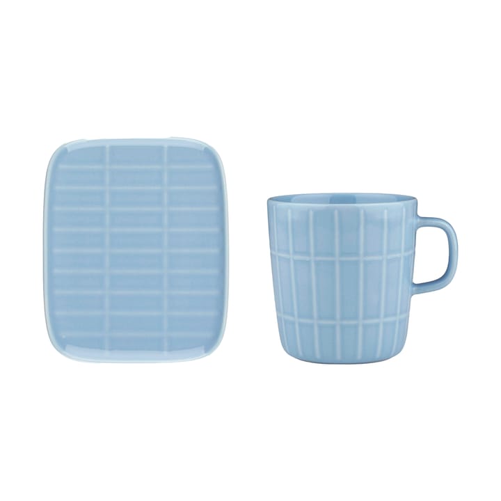 Κούπα Tiiliskivi 40 cl + πιατάκι 12x15 cm - Light blue - Marimekko