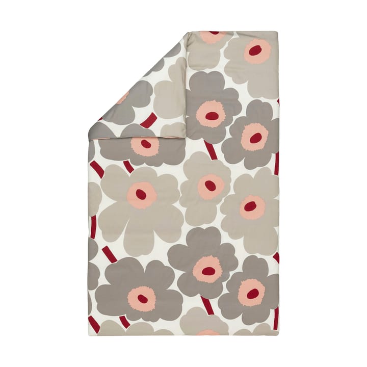 Unikko παπλωματοθήκη σατέν 150x210 cm - Off white-warm grey-pink - Marimekko