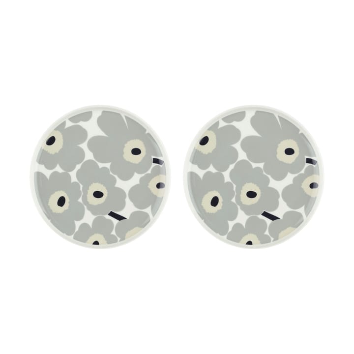 Πιάτο Unikko Ø25 cm 2-pack - White-light grey-sand-dark blue - Marimekko