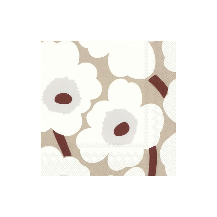 Χαρτοπετσέτες Unikko 33x33 cm 20-pack - λευκό-λινό - Marimekko