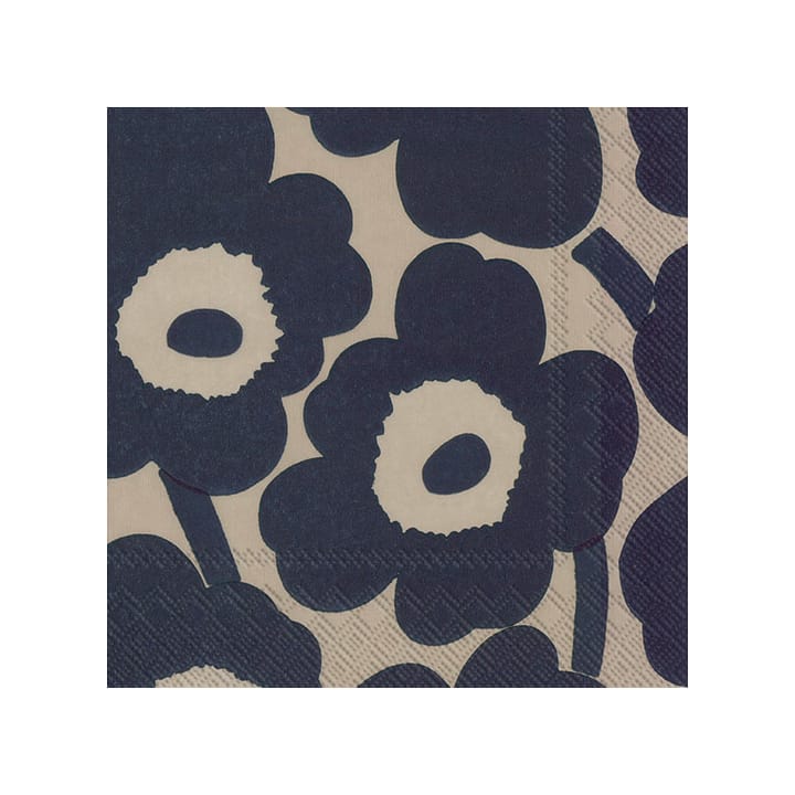 Χαρτοπετσέτες Unikko 33x33 cm 20-pack - λινό-μπλε - Marimekko