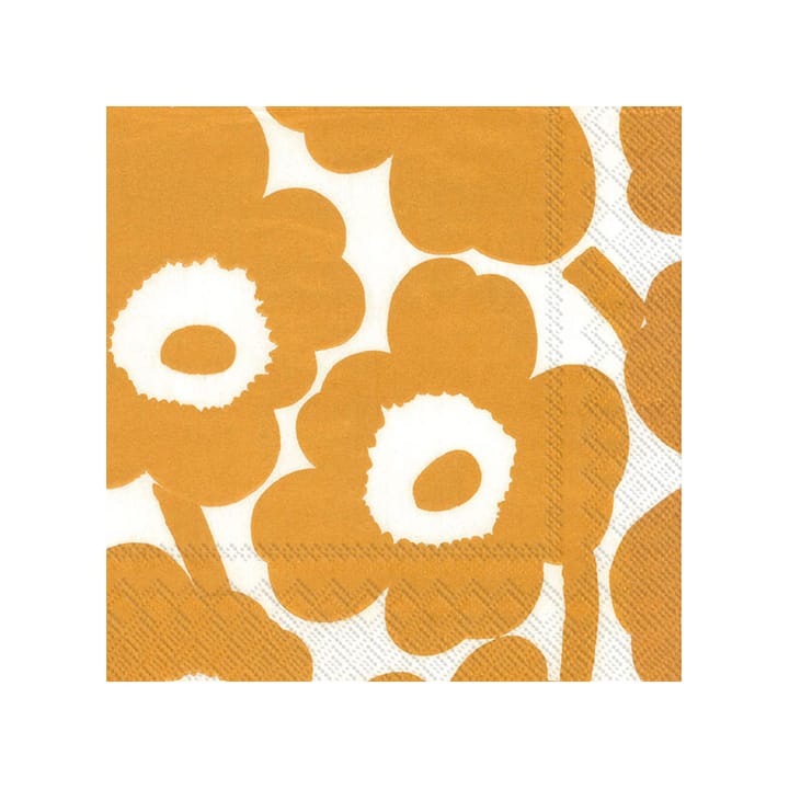 Χαρτοπετσέτες Unikko 33x33 cm 20-pack - λευκό-χρυσαφί - Marimekko