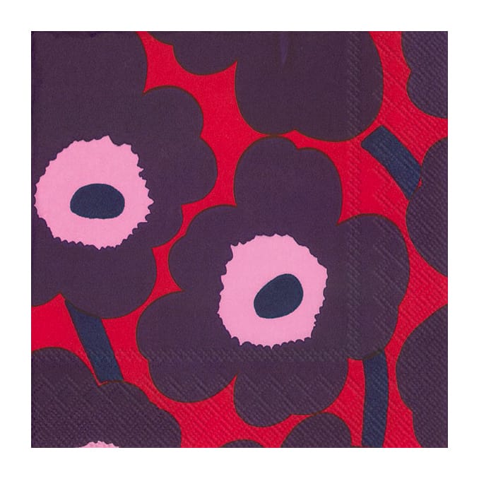 Χαρτοπετσέτες Unikko 33x33 cm 20-pack - Κόκκινο-μπλε - Marimekko