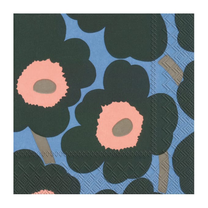 Χαρτοπετσέτες Unikko 33x33 cm 20-pack - Πράσινο-μπλε - Marimekko