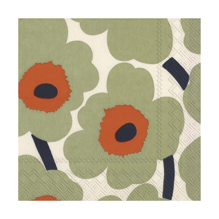 Χαρτοπετσέτες Unikko 33x33 cm 20-pack - Κρεμ-πορτοκαλί - Marimekko