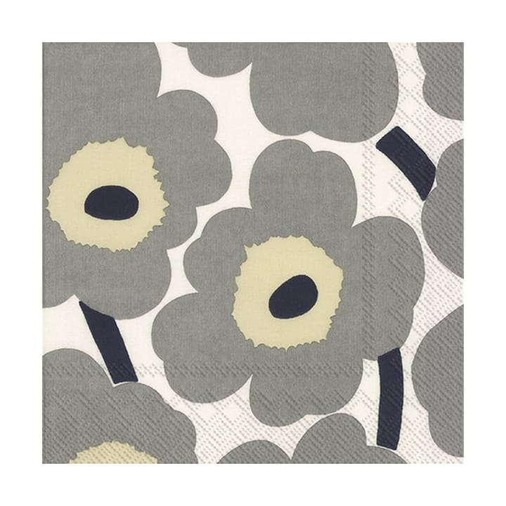 Χαρτοπετσέτες Unikko 33x33 cm 20-pack - Γκρι-λευκό - Marimekko