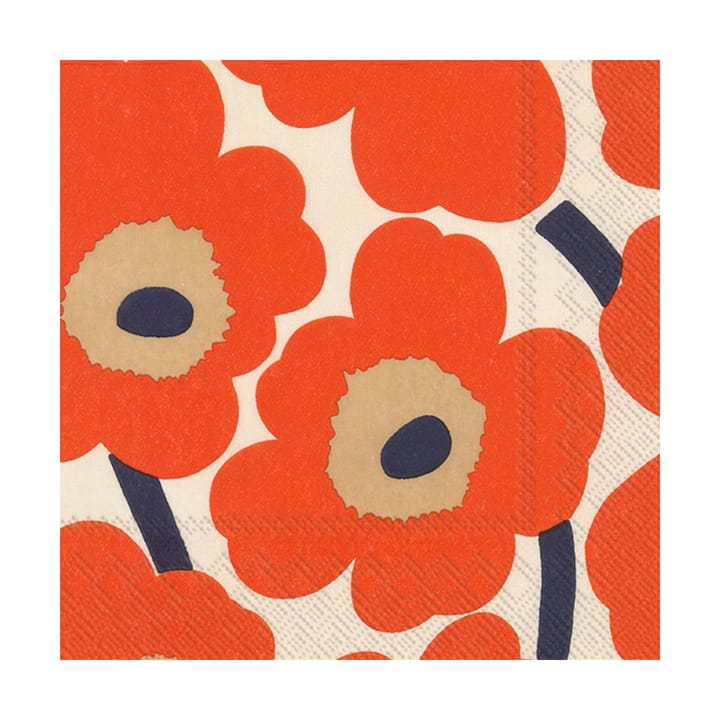 Χαρτοπετσέτες Unikko 33x33 cm 20-pack, Κρεμ-κόκκινο Marimekko