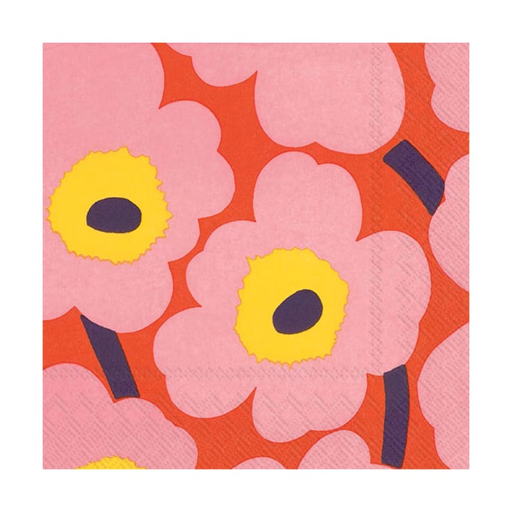 Χαρτοπετσέτες Unikko 33x33 cm 20-pack, Rose-orange Marimekko