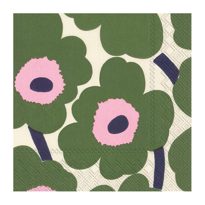 Χαρτοπετσέτες Unikko 33x33 cm 20-pack - Σκούρο πράσινο - Marimekko