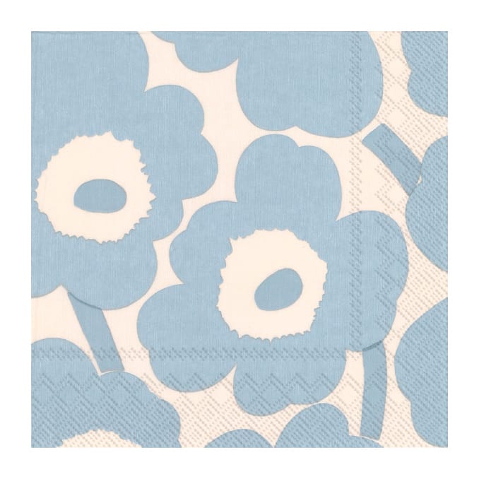 Χαρτοπετσέτες Unikko 33x33 cm 20-pack - Κρεμ γαλάζιο - Marimekko