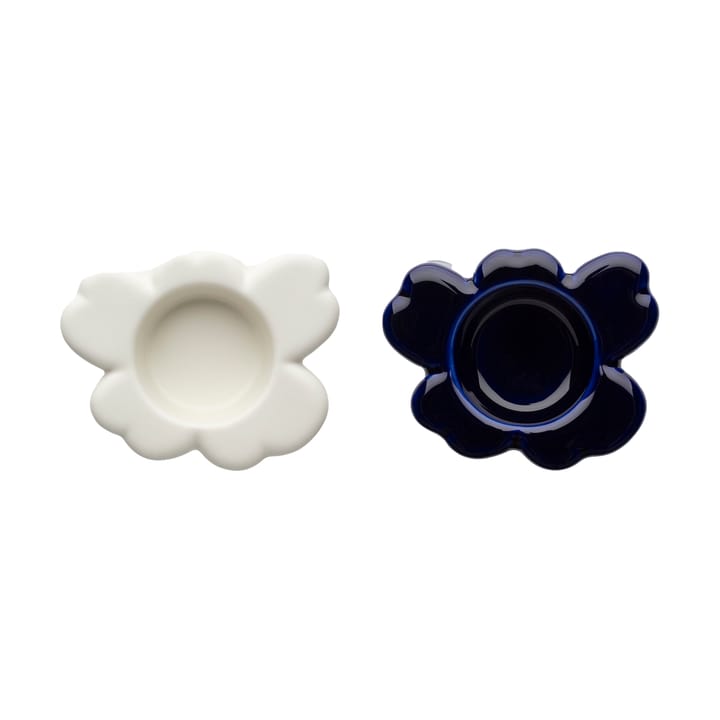 Unikko φανάρι κεριού 3x10 εκ. 2-pack, Cobalt-white Marimekko