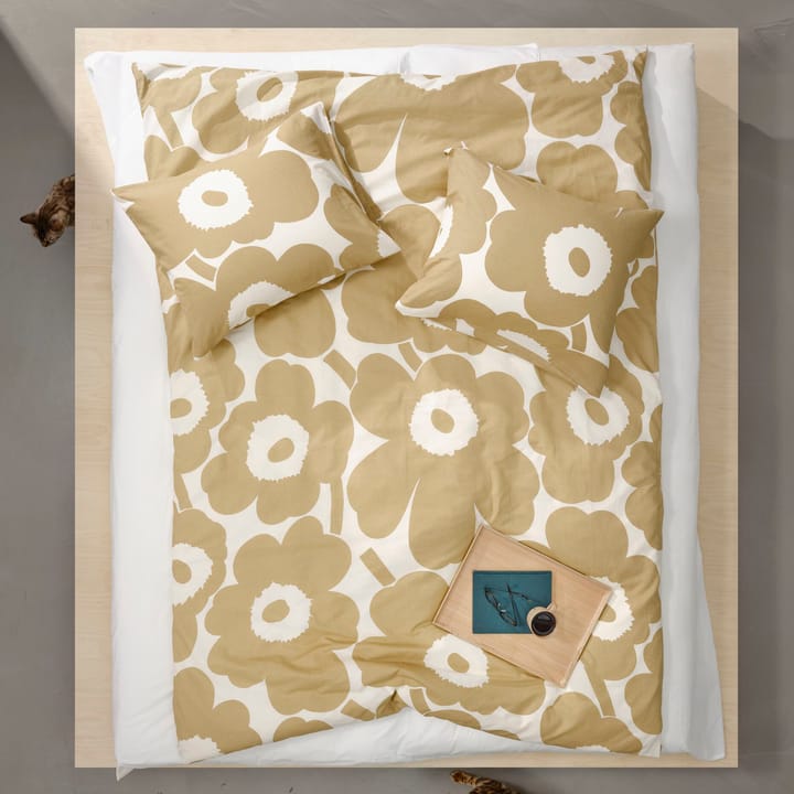 Unikko μαξιλαροθήκη με βαμβακερό τελείωμα 50x60 cm - Μπεζ - Marimekko