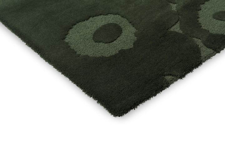 Μάλλινο χαλί Unikko - Dark Green, 140x200 cm - Marimekko