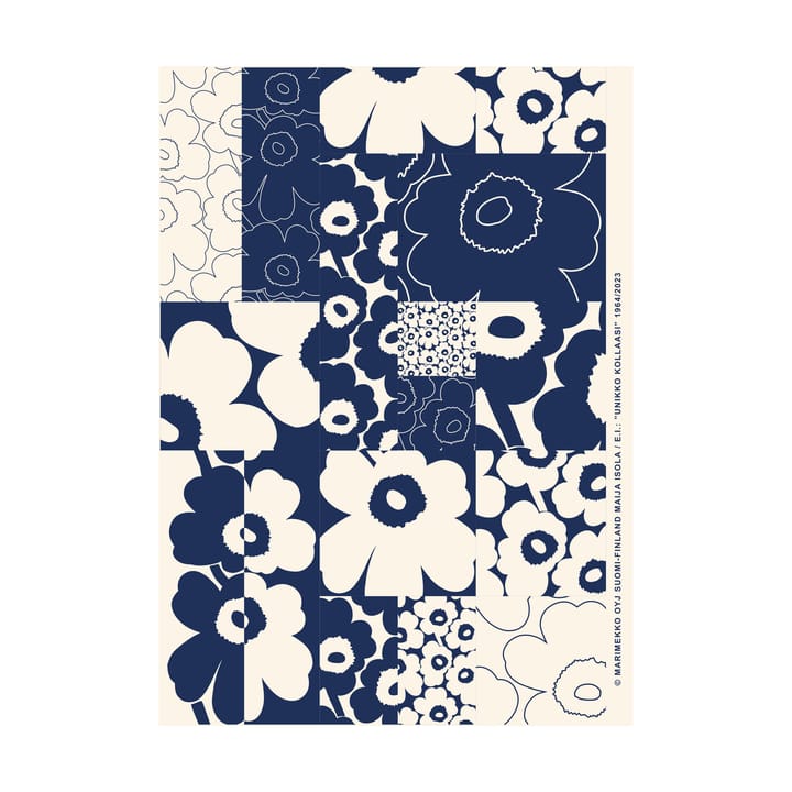 Αφίσα Unikko kollaasi 50x70 cm - Off-white-dark blue - Marimekko