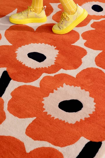 Μάλλινο χαλί Unikko - Orange Red, 140x200 cm - Marimekko