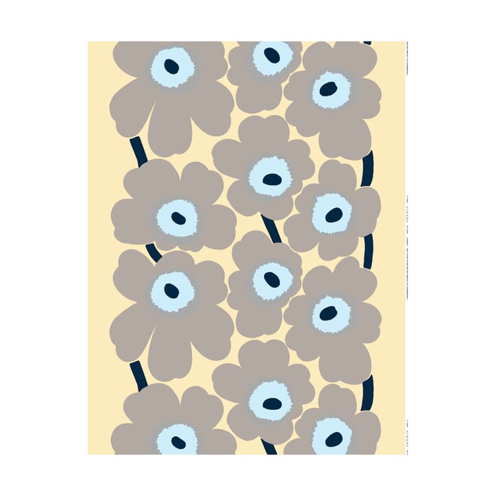 Unikko λινό ύφασμα - Sand-grey-pale blue - Marimekko