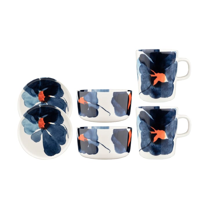 Σετ πρωινού Valssi 6 τεμαχίων - White-dark blue-orange - Marimekko