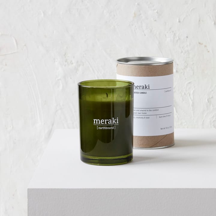 Meraki scented candle green glass 35 timmar - επίγειο - Meraki