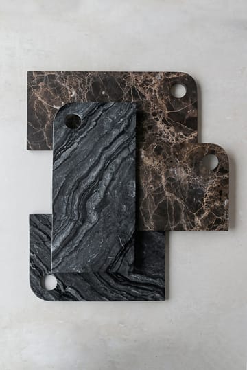 Marble δίσκος σερβιρίσματος large 18x38 cm - Black-grey - Mette Ditmer