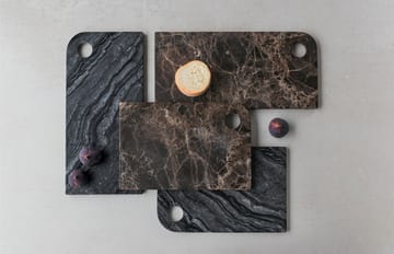 Marble δίσκος σερβιρίσματος large 18x38 cm - Black-grey - Mette Ditmer