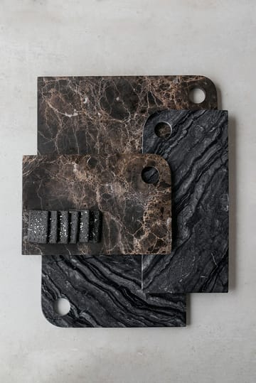 Marble δίσκος σερβιρίσματος medium 20x30 cm - Black-grey - Mette Ditmer