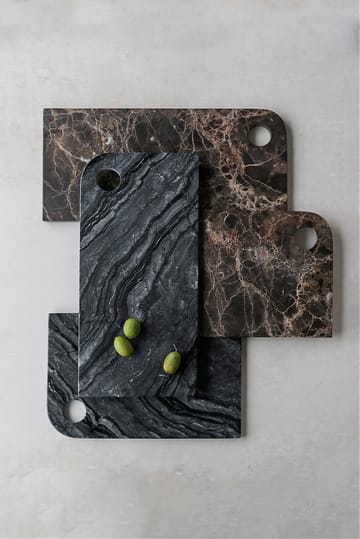 Marble δίσκος σερβιρίσματος medium 20x30 cm - Black-grey - Mette Ditmer