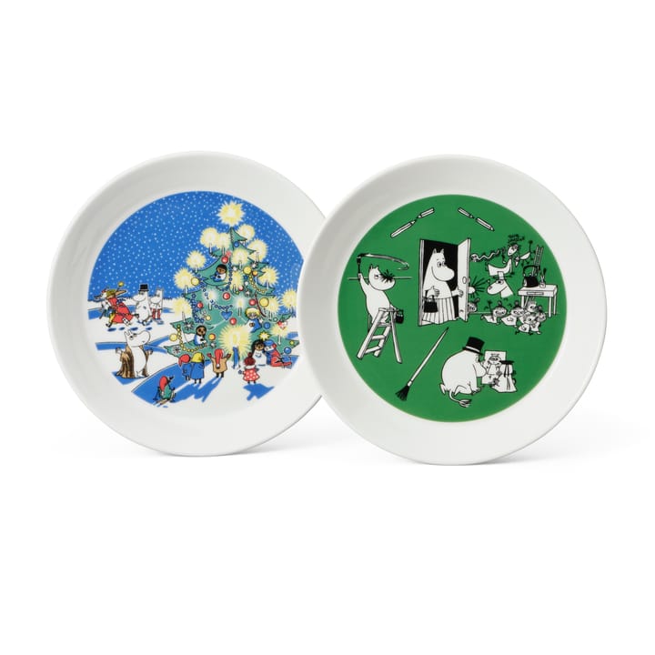 Drawing & Christmas moomin πιάτο 2 τεμάχια - Ø 19 cm - Moomin Arabia