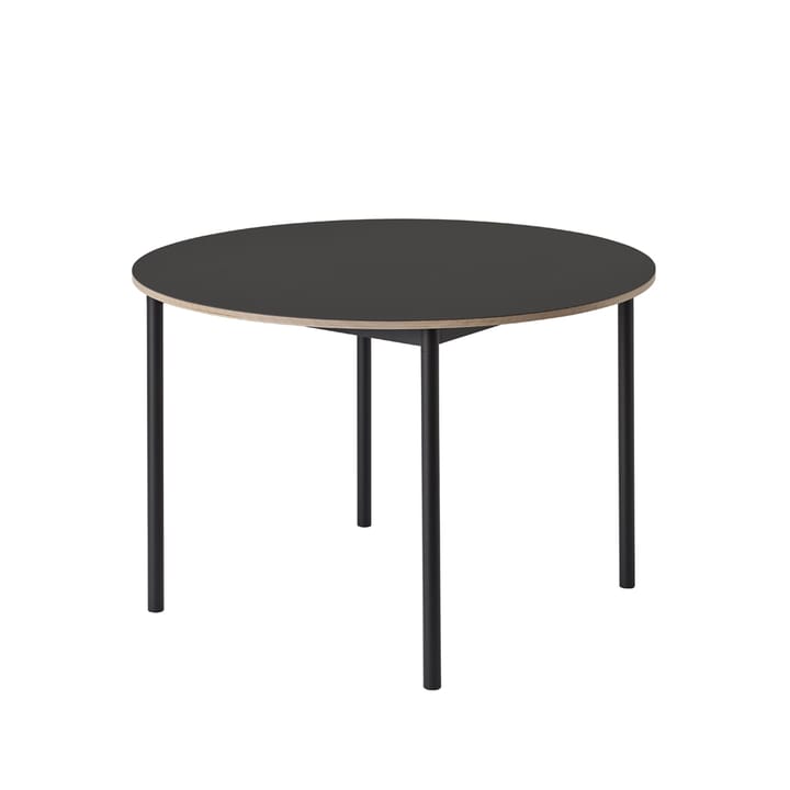 Base Τραπεζαρία στρογγυλή Ø110 cm - Black linoleum-Plywood-Black - Muuto