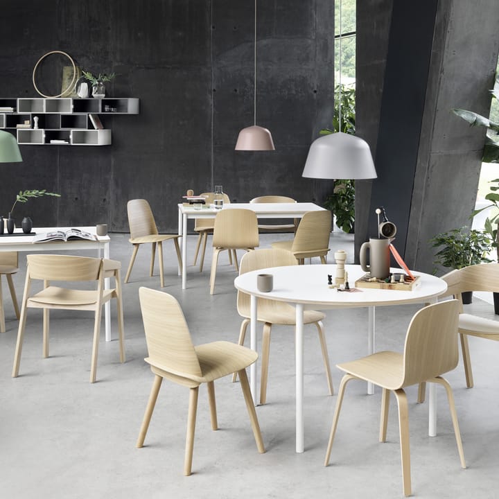 Base Τραπεζαρία στρογγυλή Ø110 cm, White laminate-Plywood-White Muuto