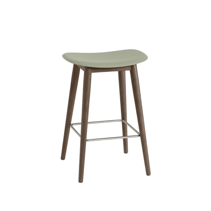 Σκαμνί πάγκου Fiber 65 cm - Dusty green, dark brown stained legs - Muuto