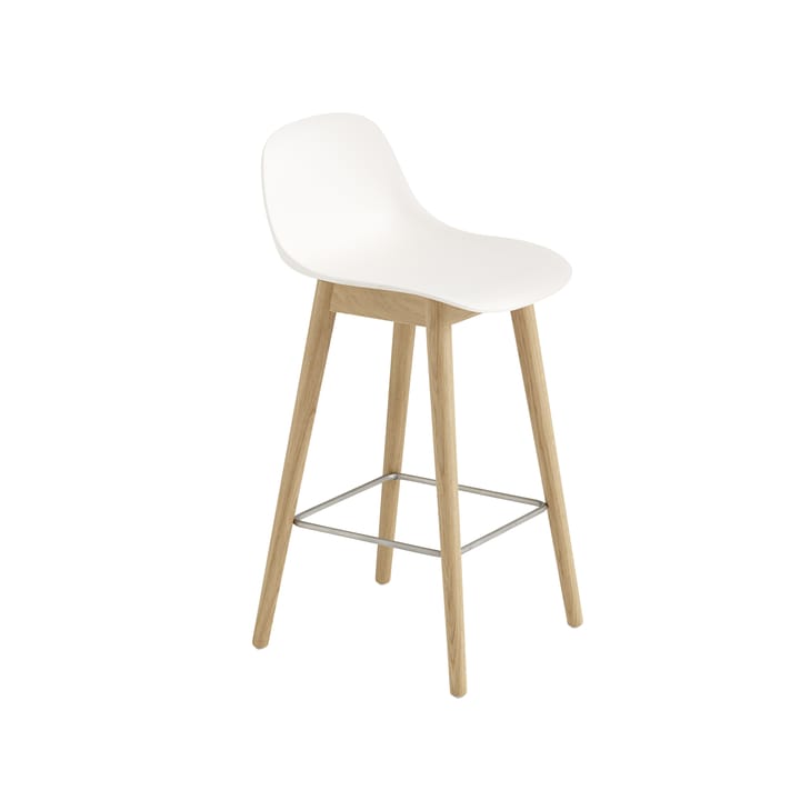 Σκαμπό μπαρ Fiber με πλάτη 65 cm - Natural white-οξιά-χαμηλό - Muuto