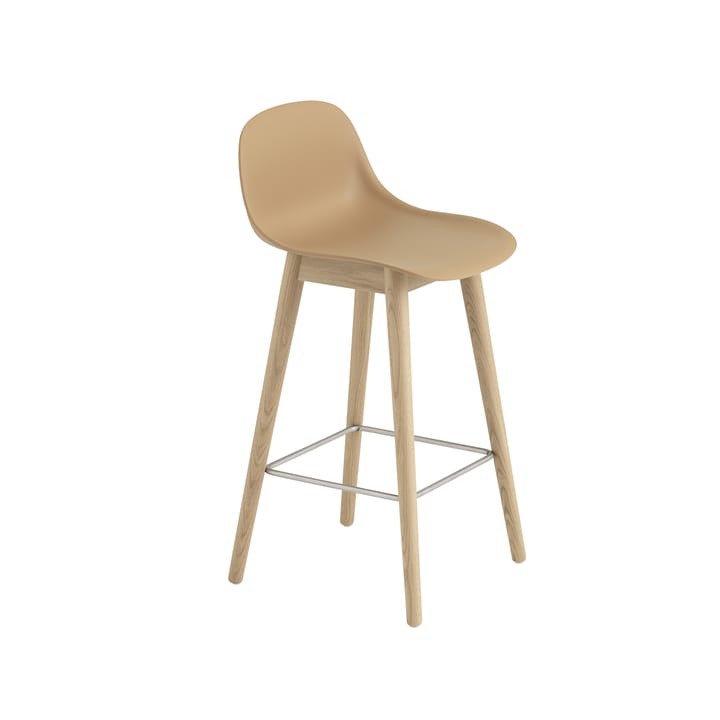 Σκαμπό μπαρ Fiber με πλάτη 65 cm - Ochre-oak legs-low - Muuto