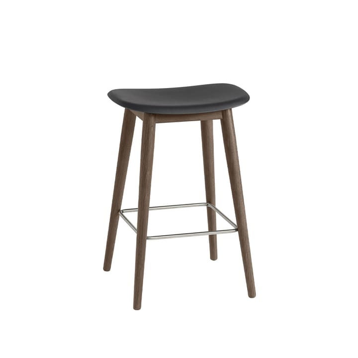 Fiber Bar Stool 75 cm - Μαύρο βαμμένο δαμασκηνί - Muuto