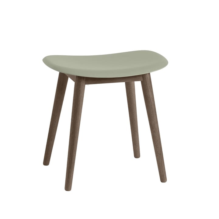 Σκαμπό Fiber  - Dusty green, dark brown stained legs wooden legs - Muuto