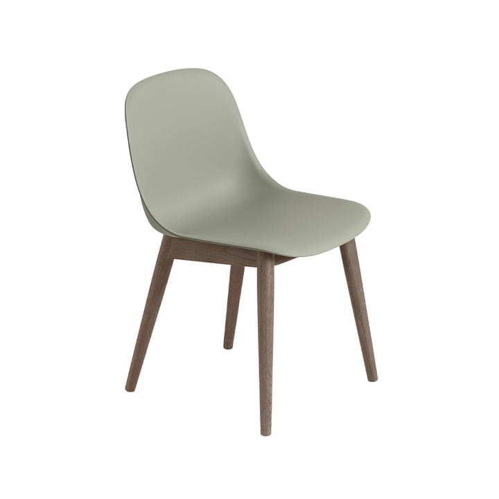 Καρέκλα fiber με ξύλινα πόδια - Dusty green, dark brown stained legs - Muuto