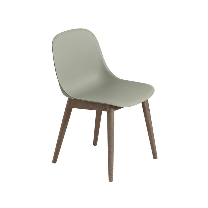 Καρέκλα fiber με ξύλινα πόδια, Dusty green, dark brown stained legs Muuto