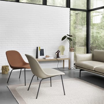 Fiber Lounge καρέκλα με μεταλλικά πόδια - Steel cut Trio 236-Anthracite - Muuto