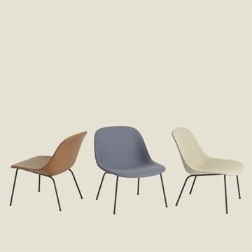 Fiber Lounge καρέκλα με μεταλλικά πόδια - Steel cut Trio 236-Anthracite - Muuto