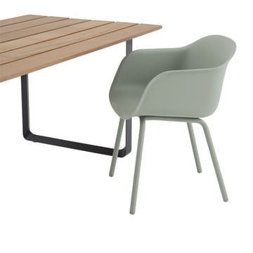 Πολυθρόνα Fiber Outdoor με ατσάλινα πόδια - Dusty green - Muuto